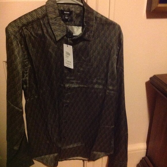 Reiss Men's Long Sleeve Brown Light Weight Shirt - Large - New with Tags - Picture 2 of 9